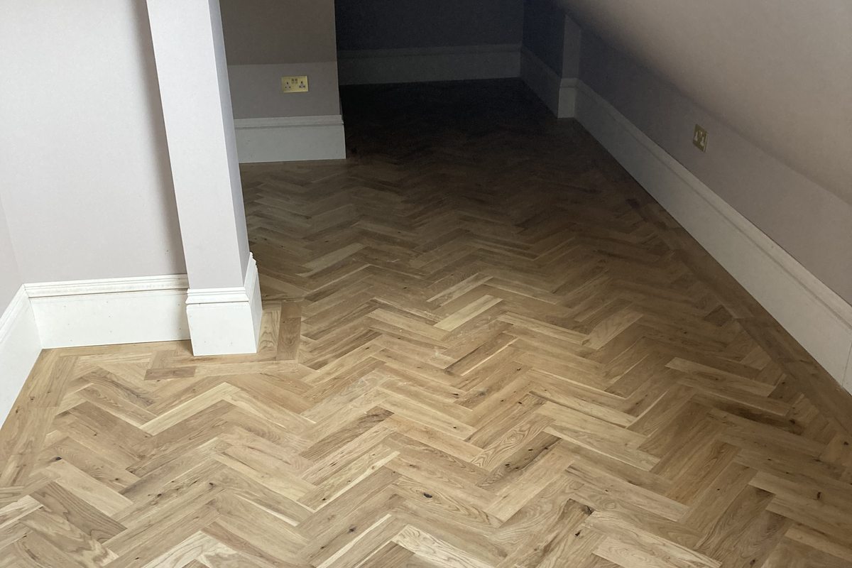 Herringbone oak parquet flooring — Fitted Homes